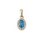 Round Light Blue Stone Pendant