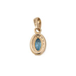 Round Light Blue Stone Pendant – 14K Gold - Image 3