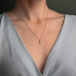 Teardrop Green Stone Pendant – 14K Gold - Image 2