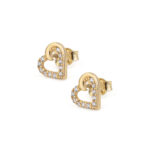 Heart Stud Zircon Earrings