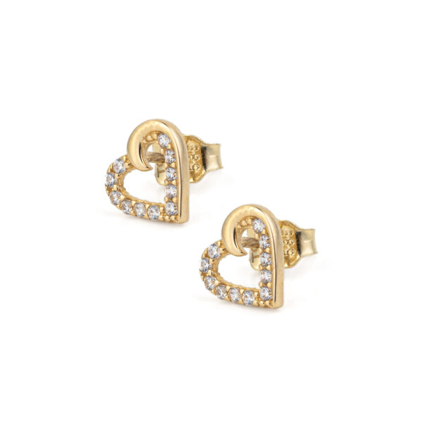 Heart Stud Zircon Earrings