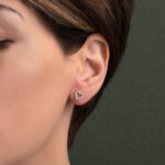 Heart Stud Zircon Earrings – 14K Gold - Image 2
