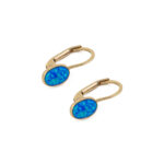 Blue Opal Oval Earrings