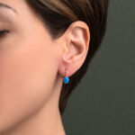 Blue Opal Oval Earrings – 14K Gold - Image 2