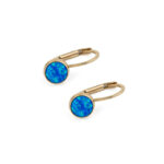 Blue Opal Round Earrings