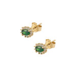 Green Stone Oval Earrings