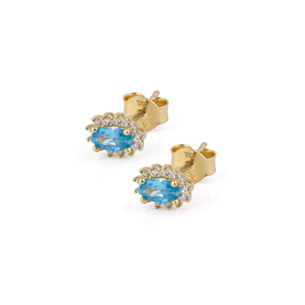 Light Blue Stone Oval Earrings