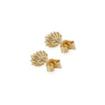 Light Blue Stone Oval Earrings – 14K Gold - Image 3