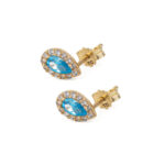 Light Blue Teardrop Stud Earrings