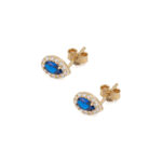 Blue Teardrop Stud Earrings