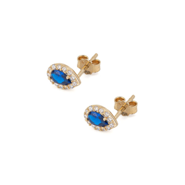 Blue Teardrop Stud Earrings