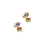 Blue Teardrop Stud Earrings – 14K Gold - Image 3