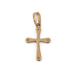 Cross Pendant with Zircon – 14K Gold - Image 3