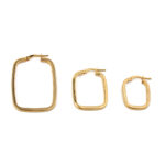 Rectangular Hoop Earrings - 925 Sterling Silver and Gold Plated - Image 3