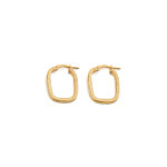 Rectangular Hoop Earrings - 925 Sterling Silver and Gold Plated - Image 4