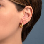 Braid Hoops Earrings - 925 Sterling Silver and Gold Plated - Image 2