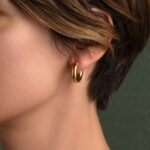 Chunky Hoop Earrings - 925 Sterling Silver and Gold Plated - Image 2