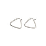 Triangle Hoop Earrings - 925 Sterling Silver and Gold Plated