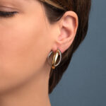 Double Twisted Hoops Earrings - 925 Sterling Silver and Gold Plated - Image 2