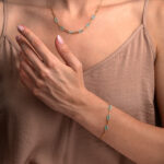 Turquoise Paperclip Necklace - 925 Sterling Silver and Gold Plated - Image 2