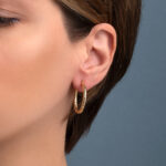 Engraved Hoop Earrings - 925 Sterling Silver & Gold Plated - Image 2