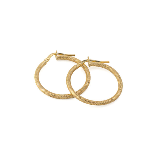 Shiny Engraved Hoops Earrings