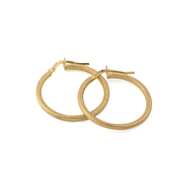 Shiny Engraved Hoops Earrings