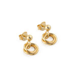 Twisted Circle Earrings - 925 Sterling Silver & Gold Plated