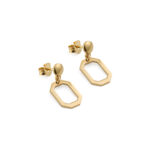 Rectangle Earrings - 925 Sterling Silver & Gold Plated