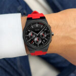 Cluse Vigoureux Chrono Watch Silicone Red Black Colour - Image 2