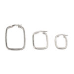 Rectangular Hoop Earrings - 925 Sterling Silver - Image 3