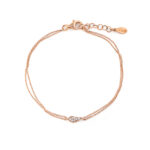 Gregio Leaf Crystal Chain Bracelet