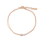 Gregio Leaf Crystal Chain Bracelet