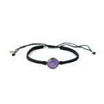 Gregio Purple Crystal Macrame Bracelet - 925 Sterling Silver