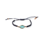 Gregio Βραχιόλι Μακραμέ με Κρύσταλλο - Ασήμι 925