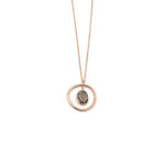 Gregio Στρογγυλό Κολιέ με Κρύσταλλο - Ροζ Επιχρυσωμένο Ασήμι 925