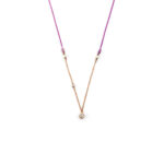 Gregio Κολιέ με Μικρό Ζιργκόν - Ροζ Επιχρυσωμένο Ασήμι 925