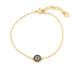 Tiny Eye Bracelet with Zircon - 925 Sterling Silver and Gold Plated