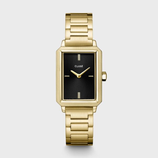 Cluse Fluette Watch Steel Circular Texture Black