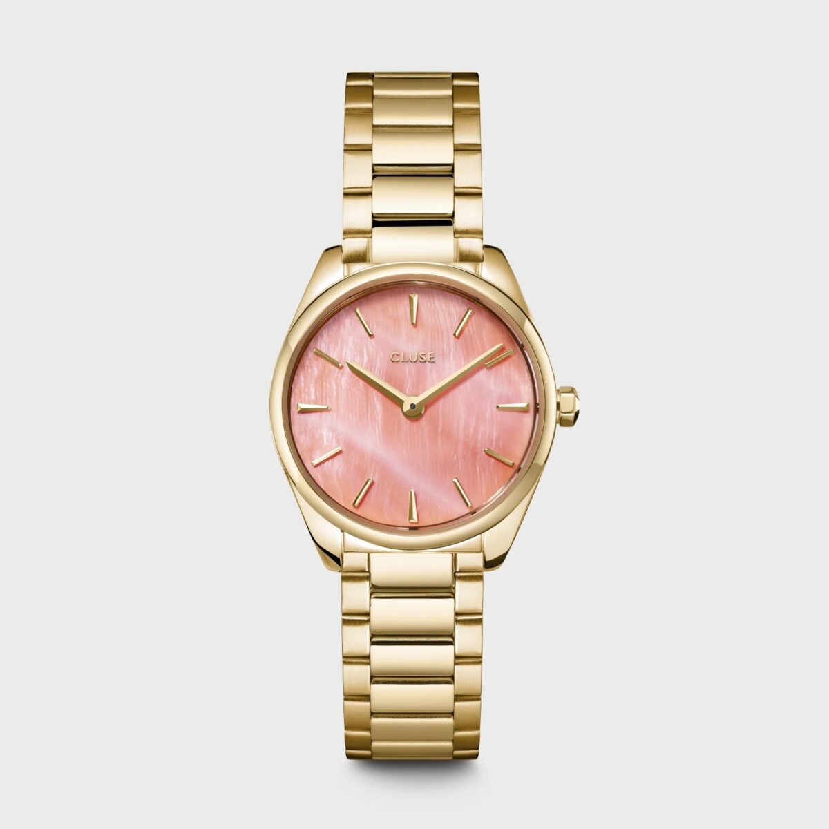 CW11709_frontal (1) Cluse Féroce Mini Watch Steel Apricot