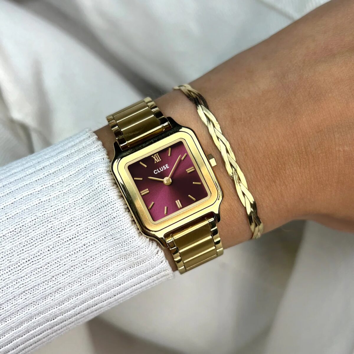 CW11812_SQ Cluse Ρολόι Gracieuse Petite Steel Dark Cherry Gold Colour - Image 2