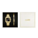 Cluse Gift Box Gracieuse Petite Watch Steel Black and Twisted Snake Bracelet
