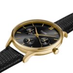 Cluse Minuit Multifunction Black Watch Leather Black Lizard Gold Colour - Image 3