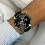 Cluse Minuit Multifunction Black Watch Leather Black Lizard Gold Colour - Image 2