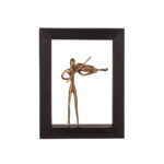 Bronze Playing the violin - Wood art frame