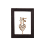 Bronze Couple over a heart - Wood art frame
