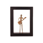Bronze Playing the guitar - Wood art frame