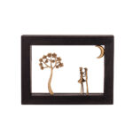 Bronze A couple and a tree - Wood art frame