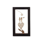 Bronze A couple and a heart - Wood art frame