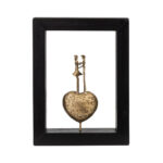 Bronze Dancing on a heart - Wood art frame